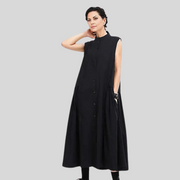 Cargo Style Sleeveless Black Dress-SimpleModerne