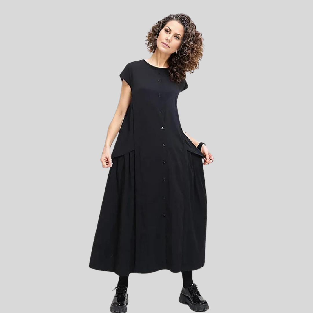 Cargo Style Sleeveless Black Dress-SimpleModerne