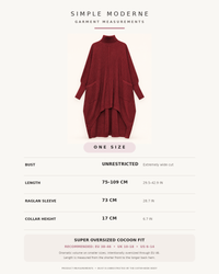 Burgundy Sculptural Ribbed Turtleneck Pullover-SimpleModerne