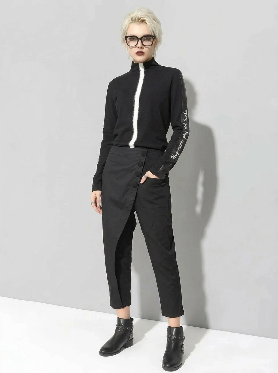 Simple Moderne Jazz Up Calf-Length Trousers-SimpleModerne