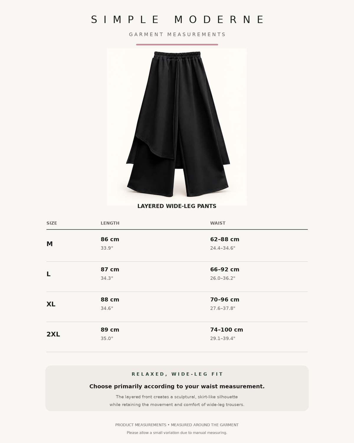 Simple Moderne Layered Wide Legged Pants-SimpleModerne