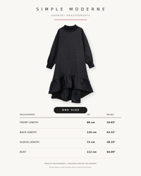 Quilted Winter Dress with Turtleneck and Knitted Cuffs - Warm and Stylish Mid-Calf Design-SimpleModerne