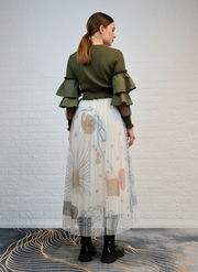 Simple Moderne SauleDu Layered Tulle Apricot Skirt-SimpleModerne