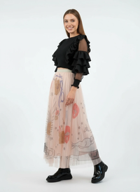 Simple Moderne SauleDu Layered Tulle Pink Skirt-SimpleModerne