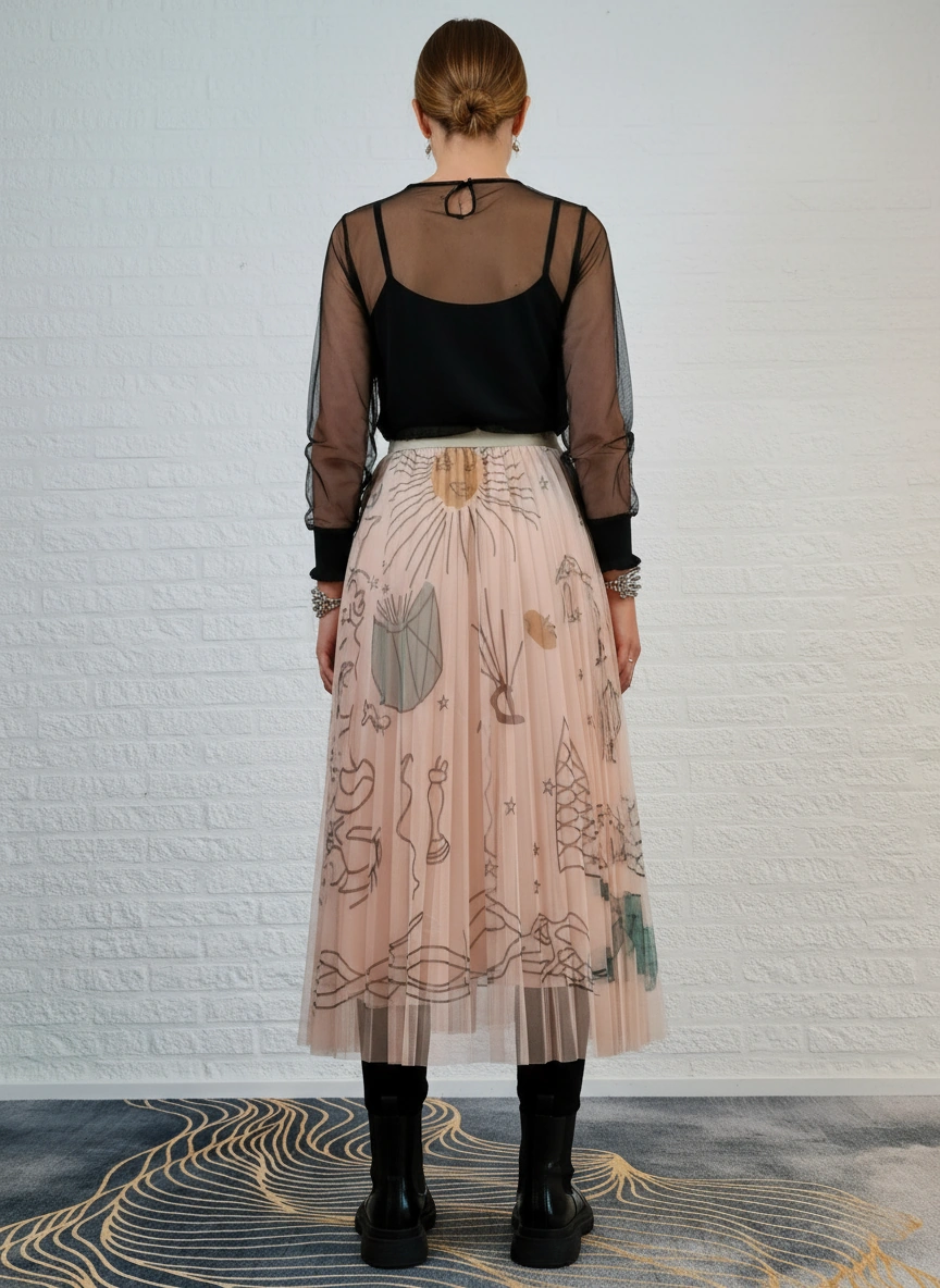 Simple Moderne SauleDu Layered Tulle Pink Skirt-SimpleModerne