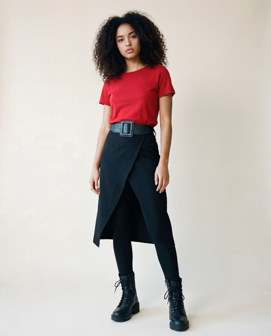 Simple Moderne Vintage Punk Leggings & Half-Body Skirt-SimpleModerne