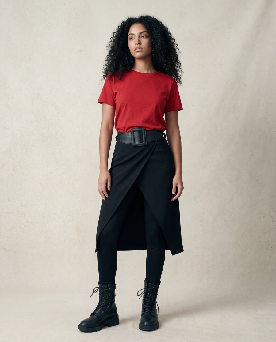 Simple Moderne Vintage Punk Leggings & Half-Body Skirt-SimpleModerne
