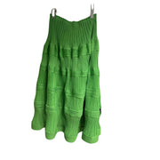 Pleated Pattern Green Skirt-SimpleModerne