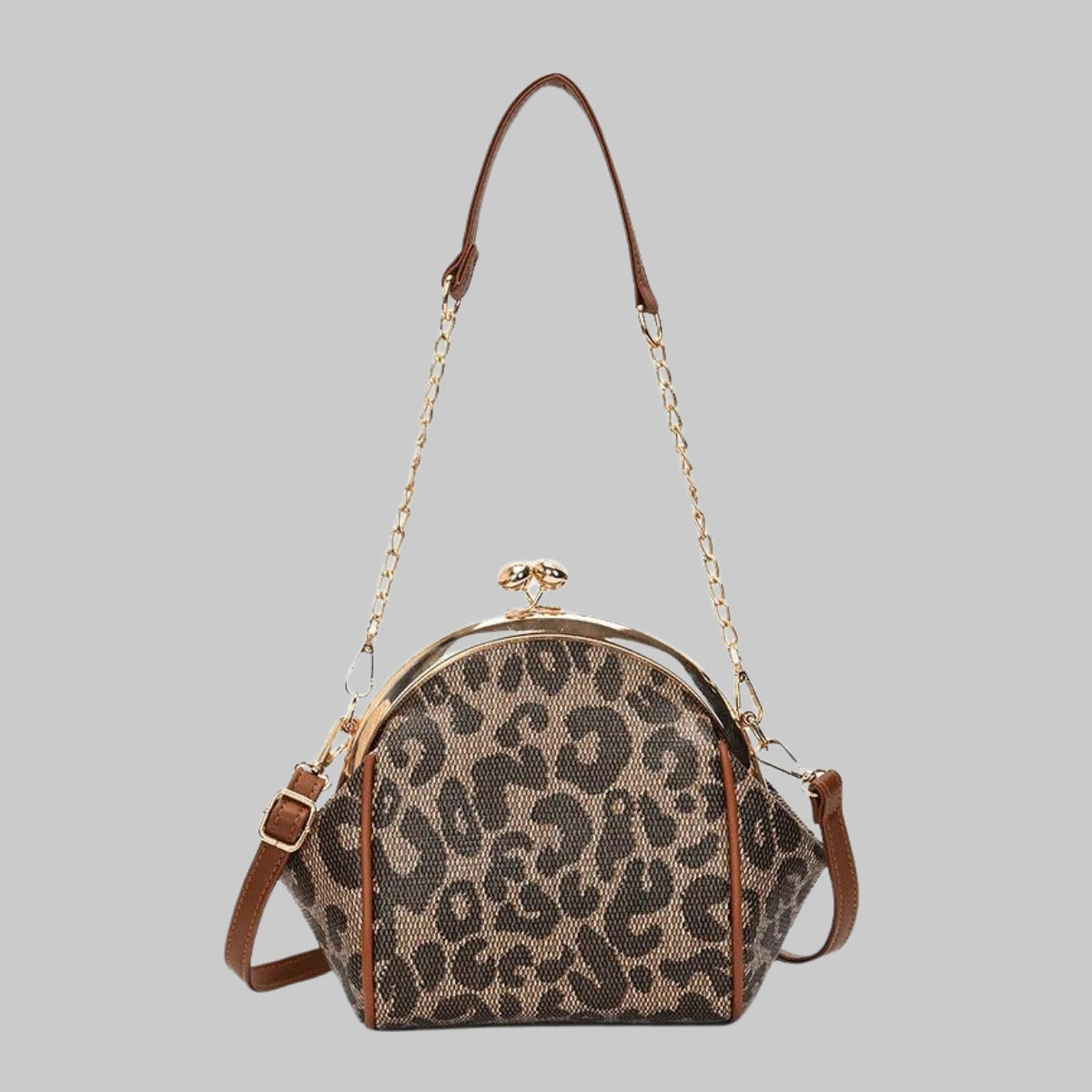 Vintage Clasp Bag in Leopard Print-SimpleModerne