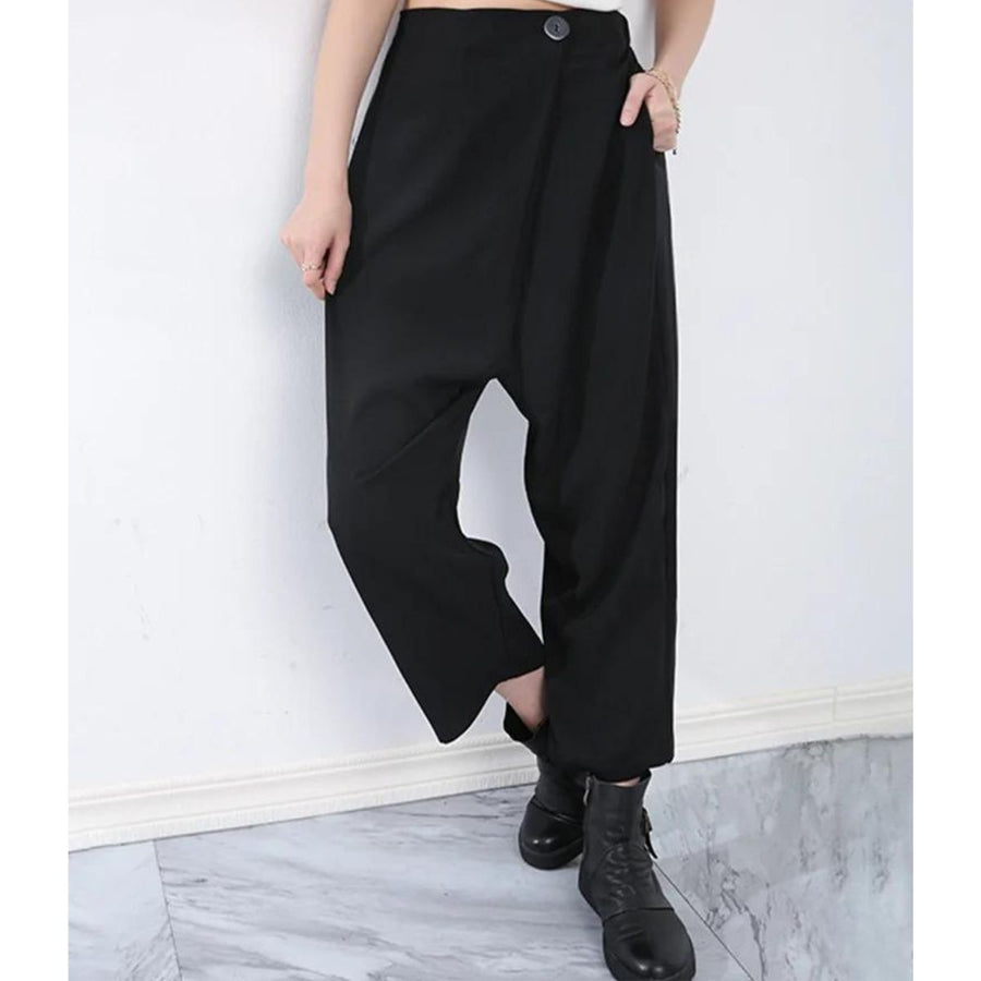 Casual Street Punk Trousers with Overlay-SimpleModerne