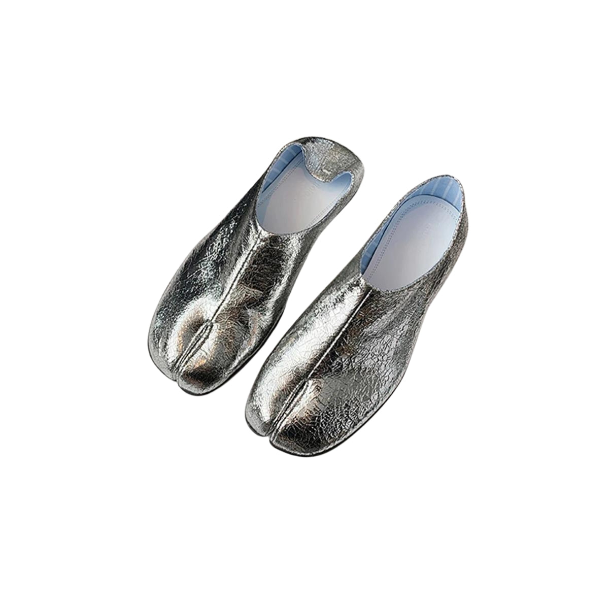 Split Toe Silver Moccasins-SimpleModerne