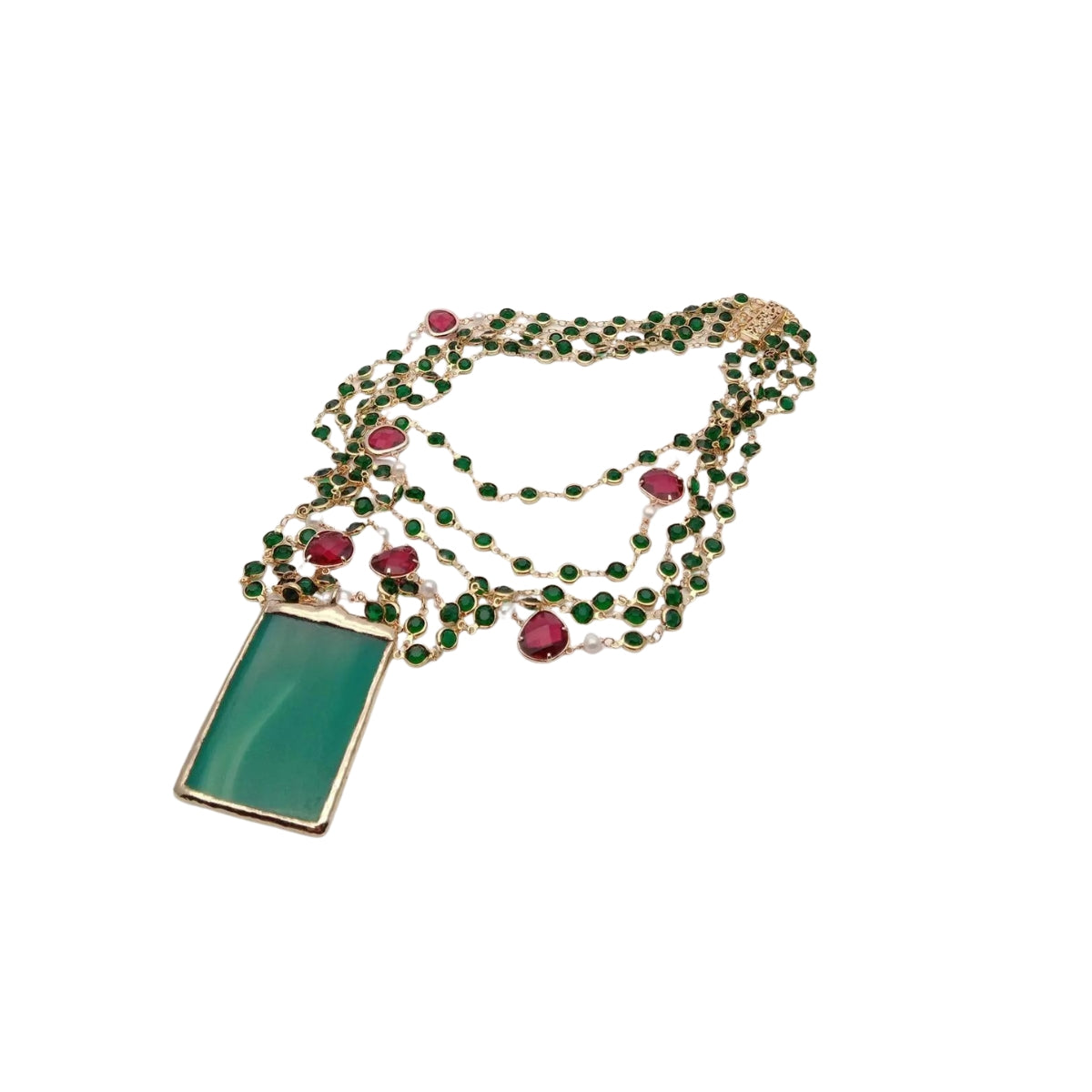 Green Agate Fever Necklace-SimpleModerne