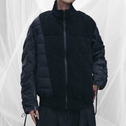 Casual Minimal Goth Irregular Design Jacket with Split Sleeves-SimpleModerne