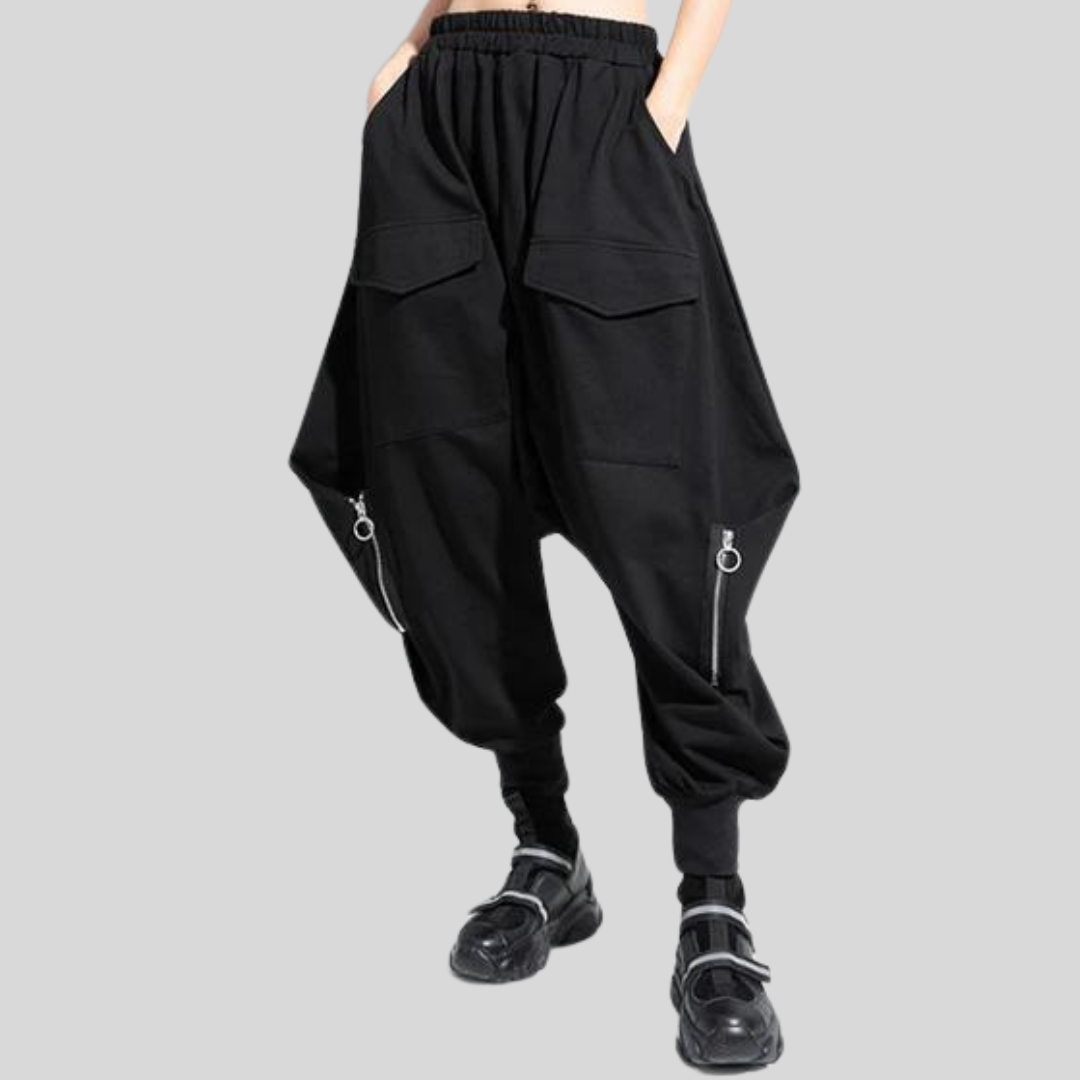Street Punk Irregular Design Harem Trousers - SimpleModerne