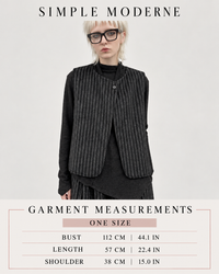 Re-launch Charcoal Pinstripe Punk Vest | Minimal Alternative Layering Vest