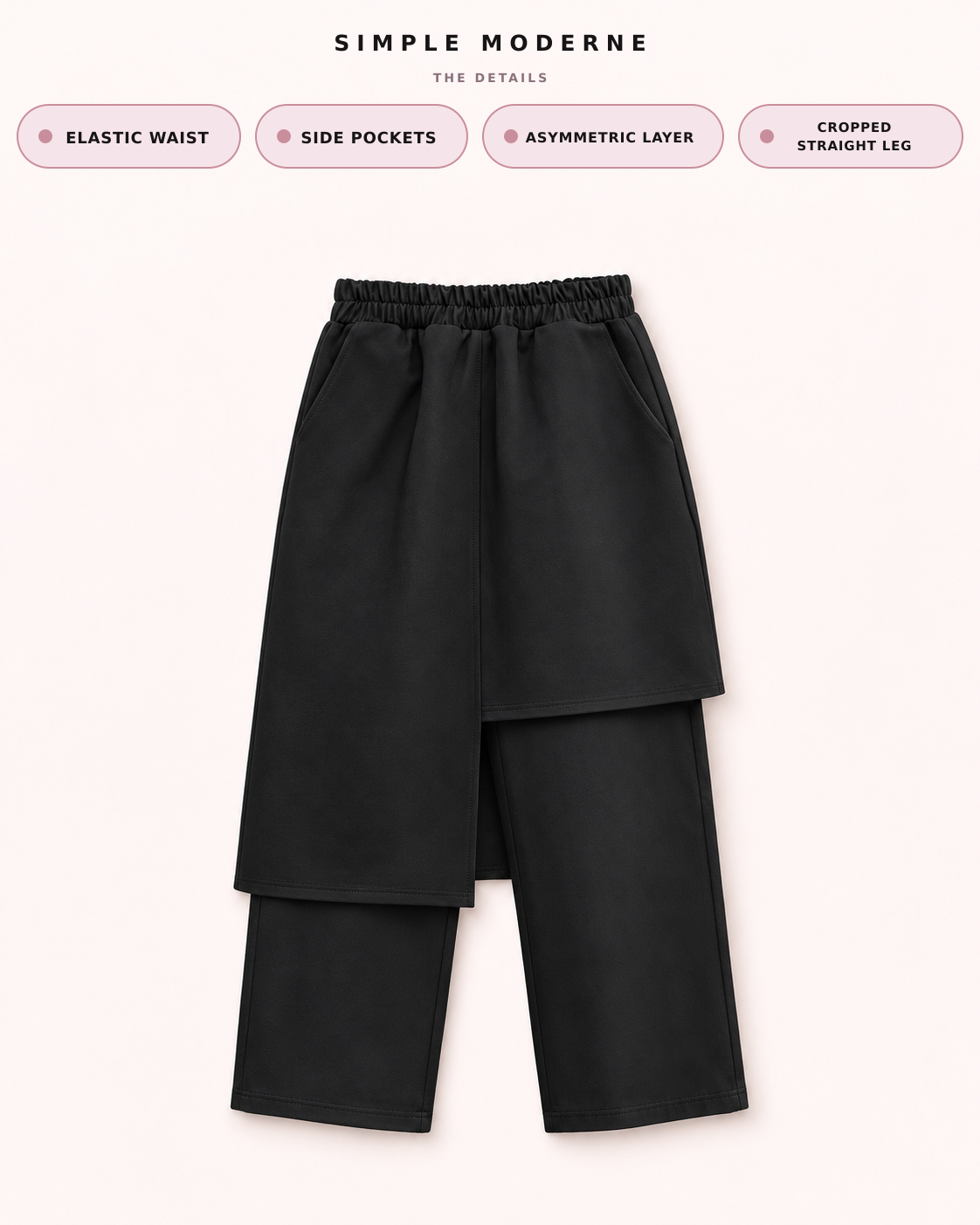 Re-launch Jazz up Irregular Design Capri Pants-SimpleModerne