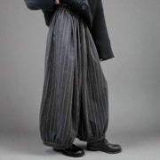 Balloon-Style Striped Trousers-SimpleModerne