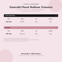 Re-launch Elegant Floral Lantern Pants in Green with Pocket Detail – Relaxed Fit for Modern Style-SimpleModerne