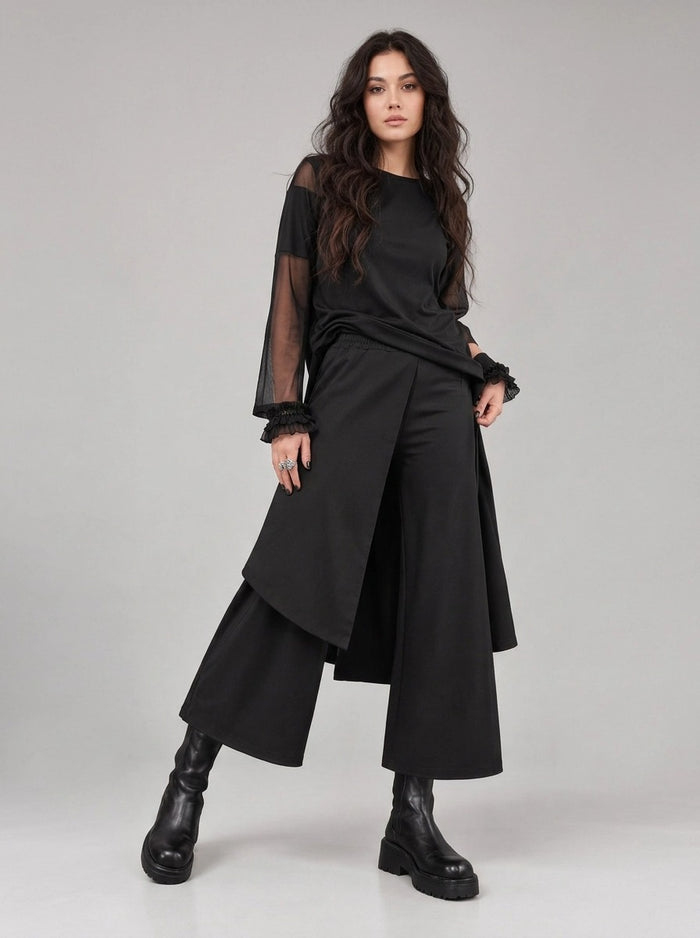 Simple Moderne Layered Wide Legged Pants