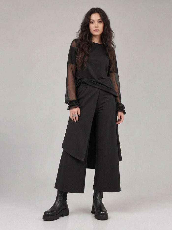 Simple Moderne Layered Wide Legged Pants