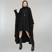 Urban Meets urban Oversized Fit Knitted Pullover Black Dress-SimpleModerne