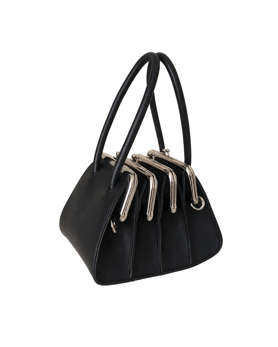 Chic Gothic Multi-Section Coin Bag – Unique Design with Dual Handles-SimpleModerne