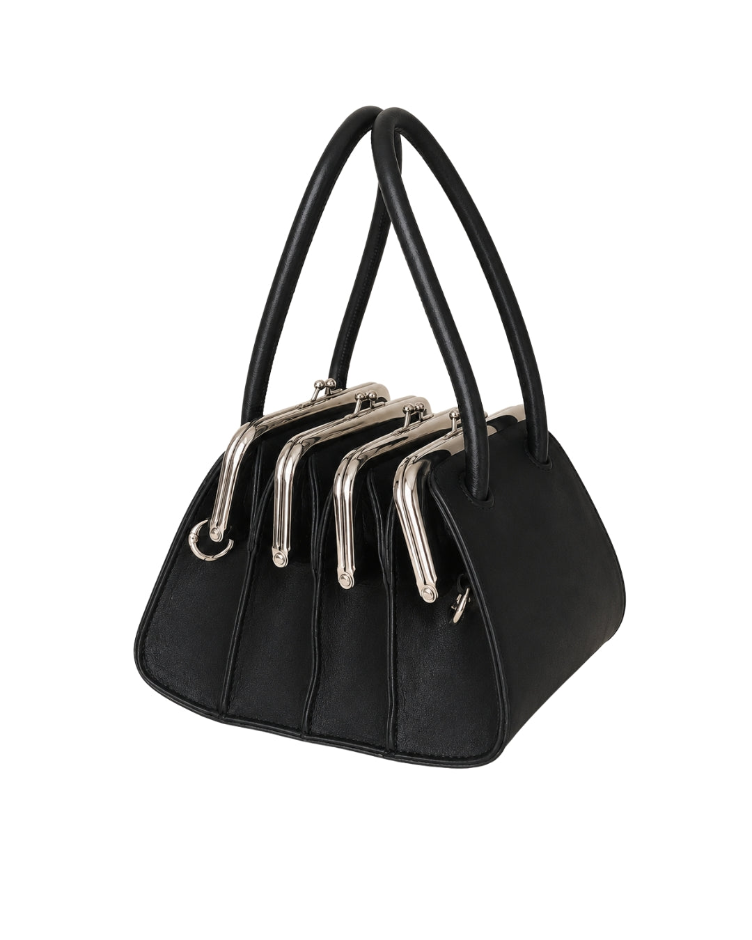 Chic Gothic Multi-Section Coin Bag – Unique Design with Dual Handles-SimpleModerne