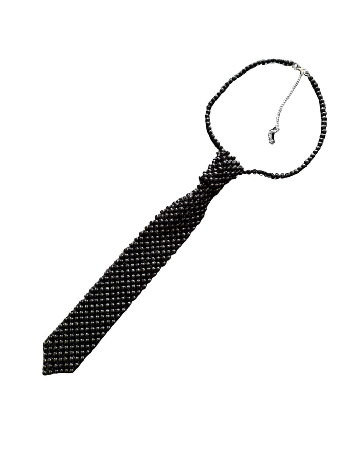 Perlu Drauge Black Tie Necklace-SimpleModerne