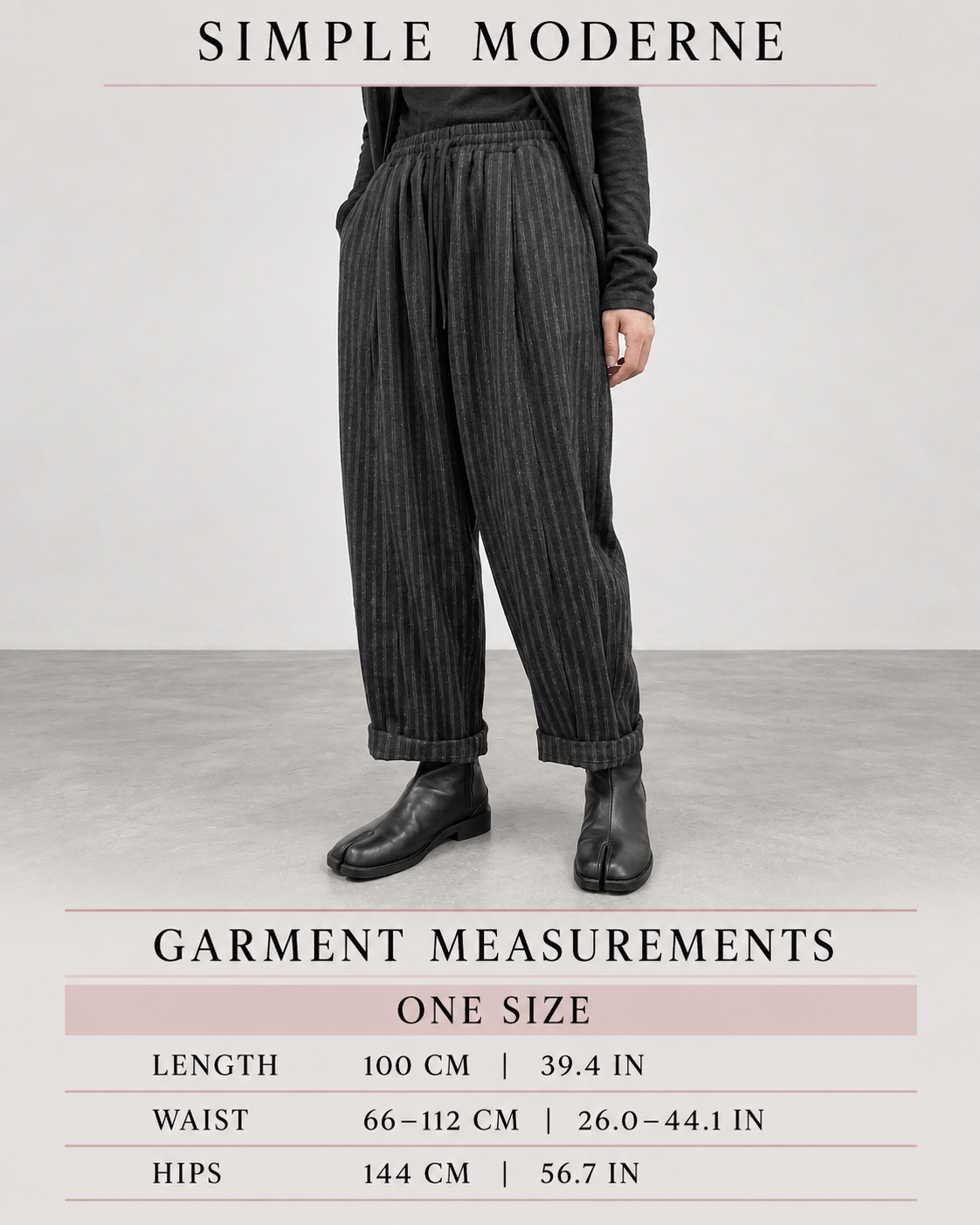 Re-launch Charcoal Pinstripe Balloon Trousers | Oversized Alternative Pants