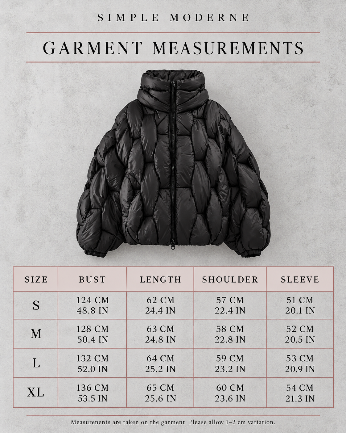Black Woven Oversized Puffer Jacket