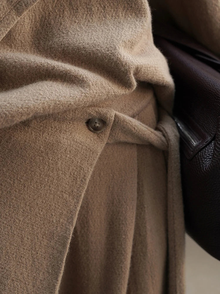 Soft Draped Wide-Leg Trousers – Khaki-SimpleModerne