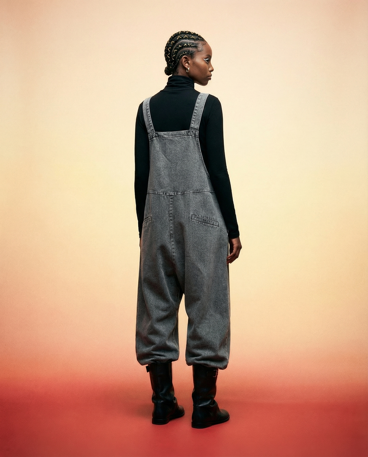 Street Punk Style Oversized Fit Vintage Denim Overalls-SimpleModerne
