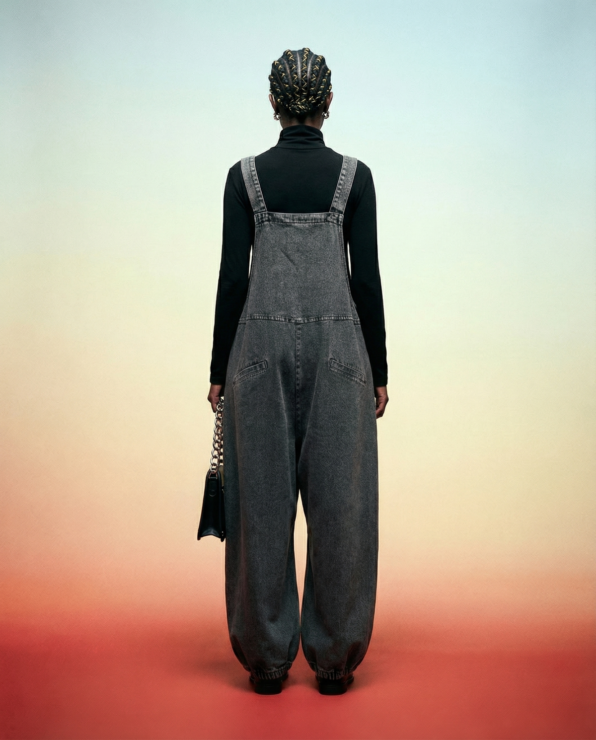 Street Punk Style Oversized Fit Vintage Denim Overalls-SimpleModerne