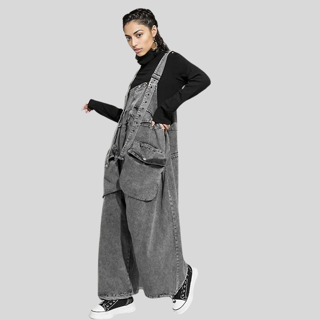 パンツ 40s denim overalls Denim overalls shorts - Black - Sz. 40-64 - Zizzifashion