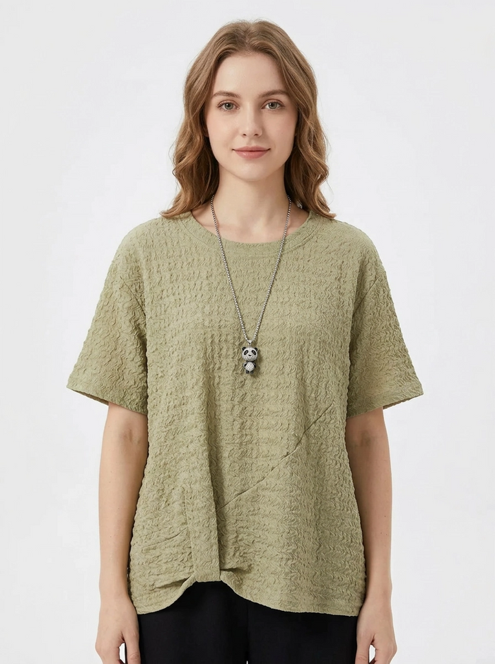 Textured Minimal Oversized T-Shirt-SimpleModerne