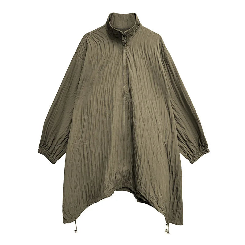 Textured Oversized Jacket-SimpleModerne
