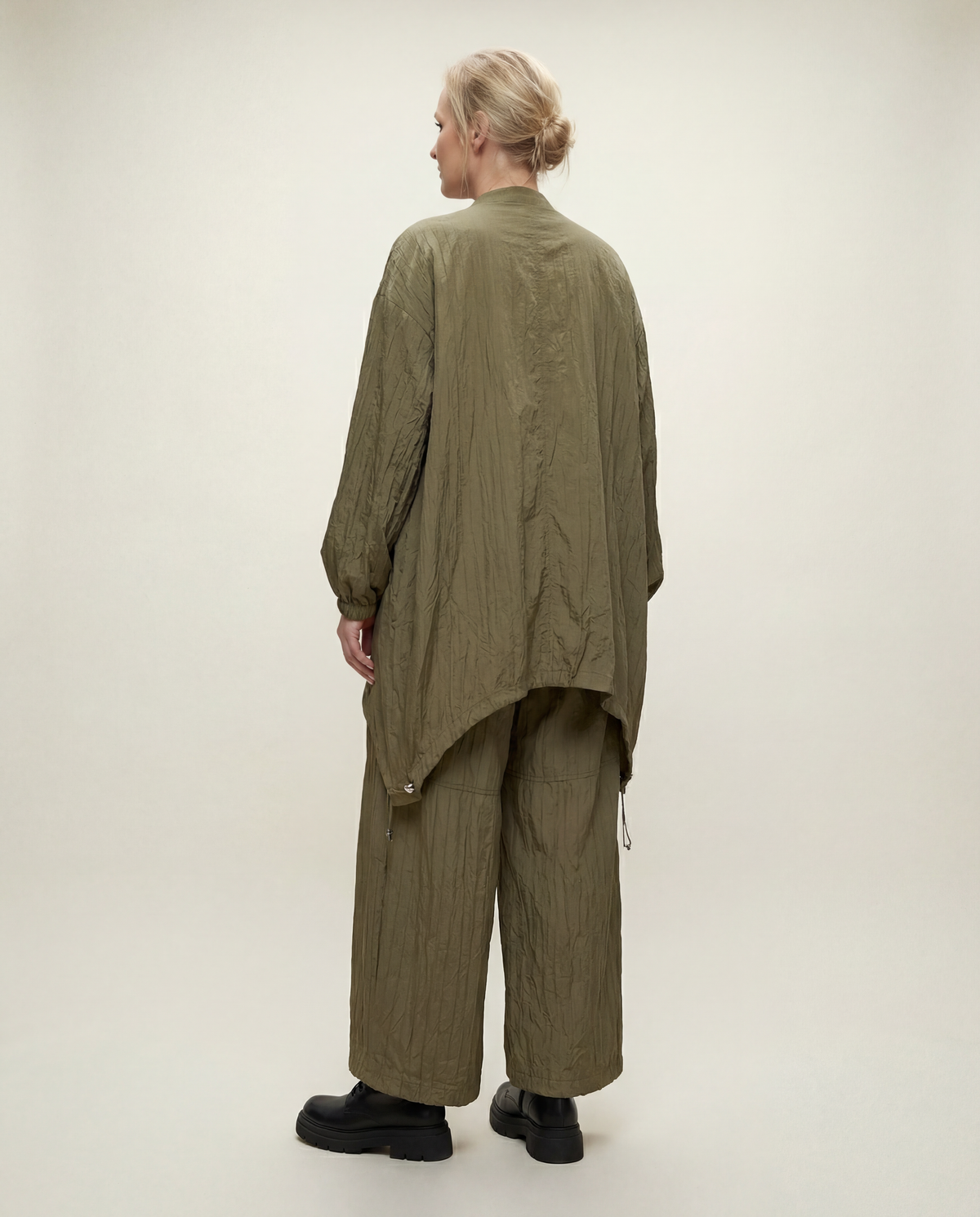 Textured Oversized Jacket-SimpleModerne