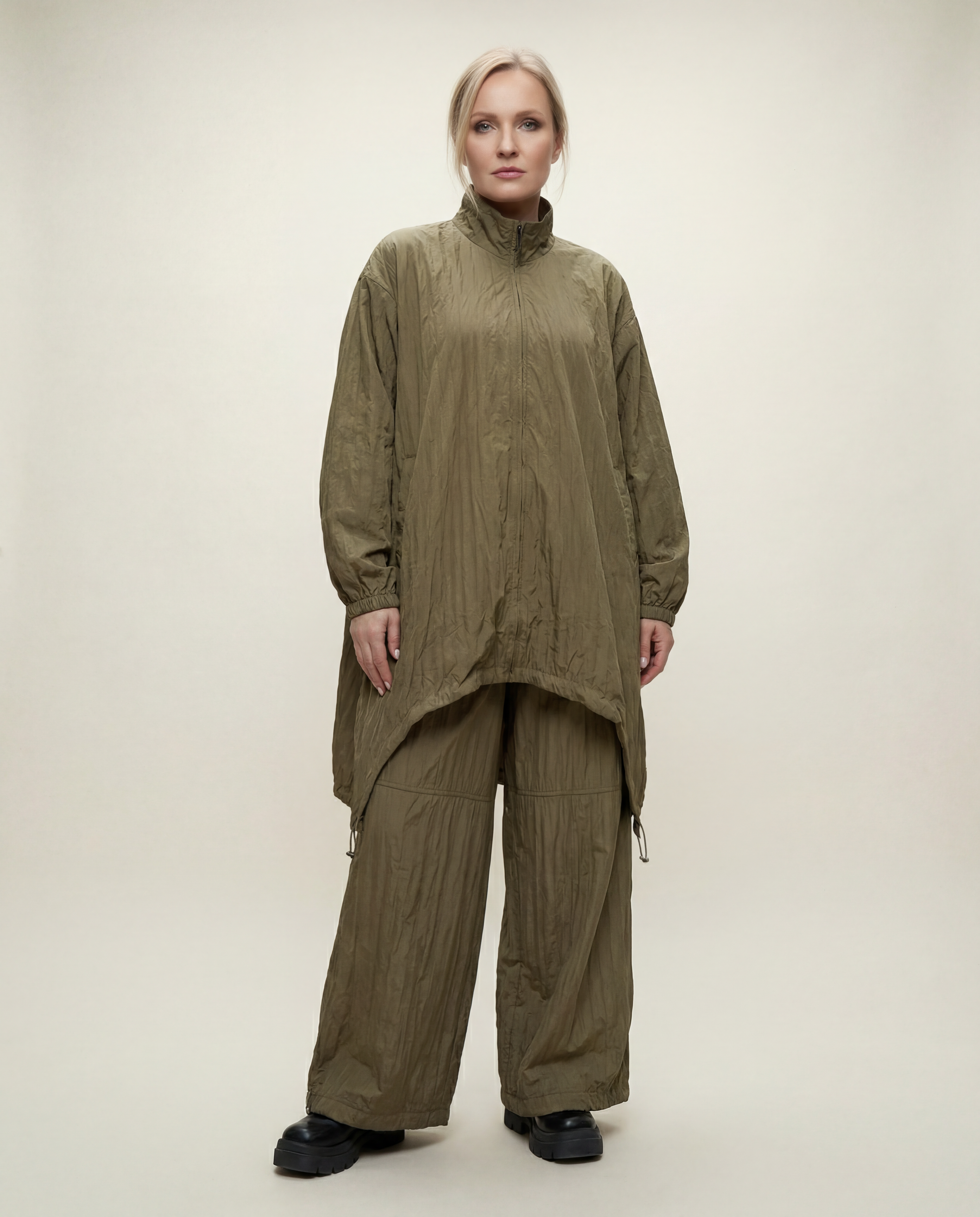 Textured Oversized Jacket-SimpleModerne