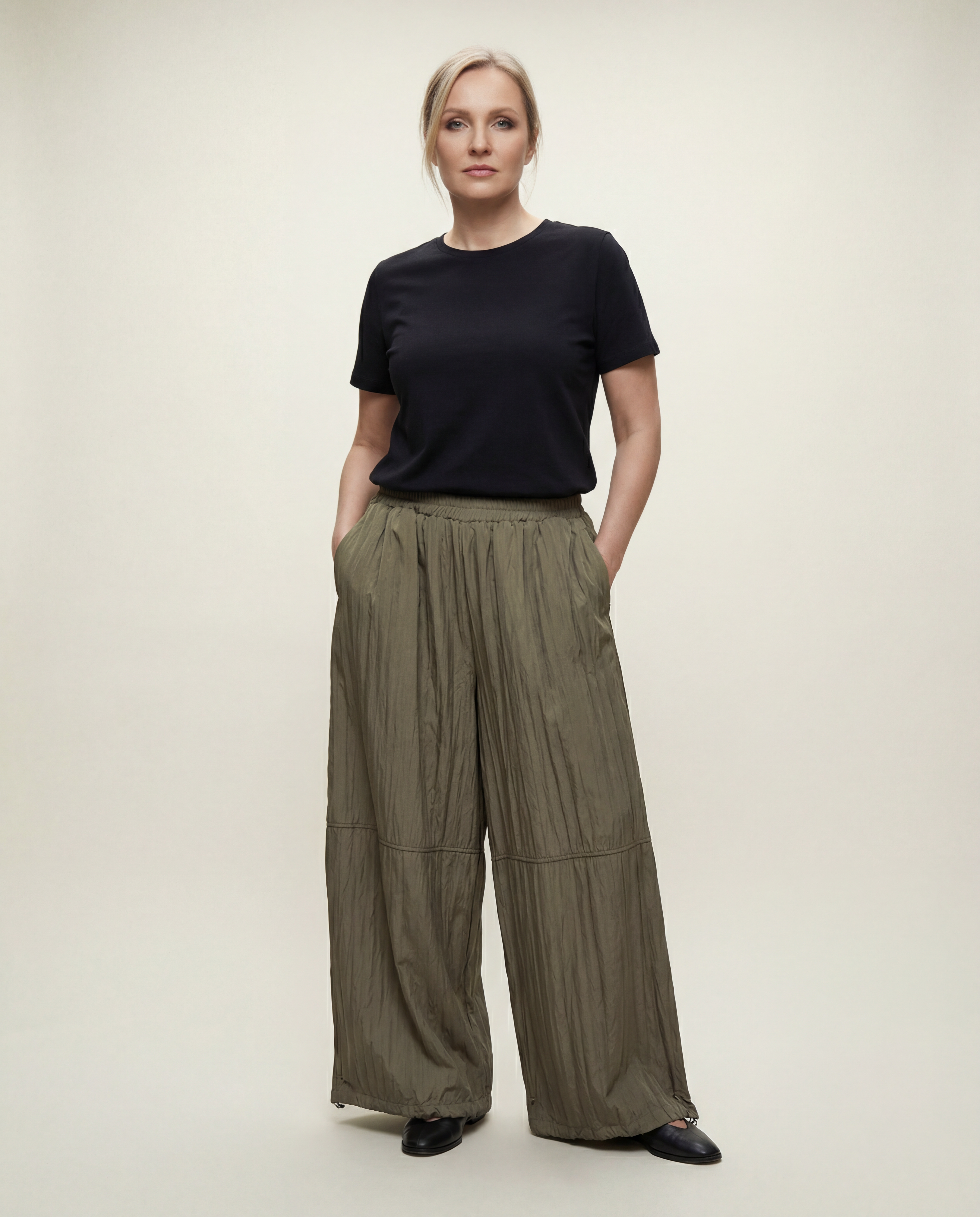 Textured Wide-Leg Trousers-SimpleModerne