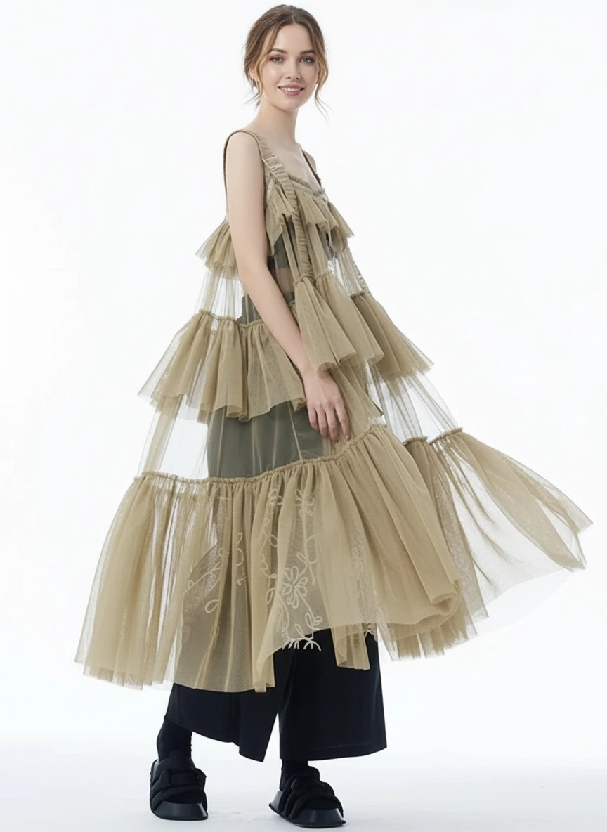 sheer tulle dress overlay Avant Garde Tulle Overlay