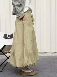 Voluminous Balloon Midi Skirt-SimpleModerne