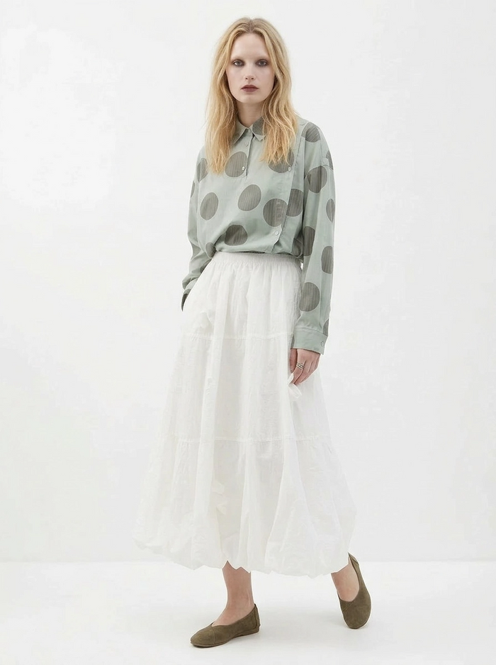 Voluminous Balloon Midi Skirt-SimpleModerne