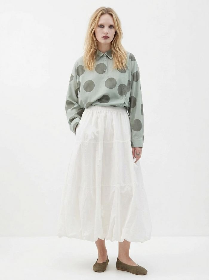 Voluminous Balloon Midi Skirt-SimpleModerne