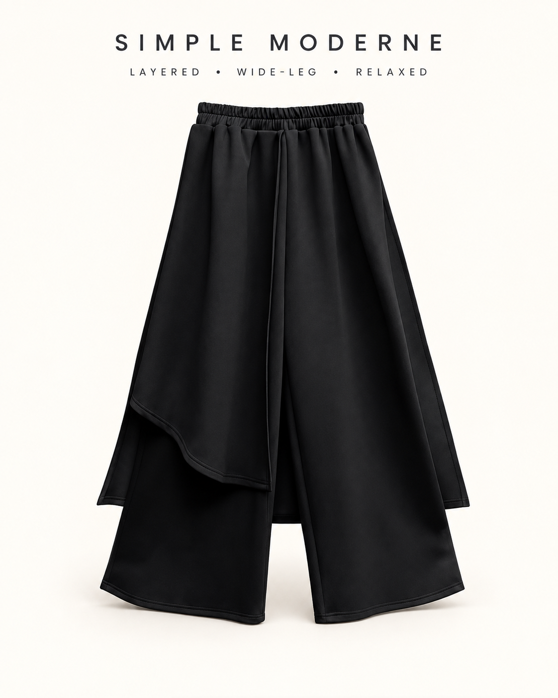 Simple Moderne Layered Wide Legged Pants-SimpleModerne