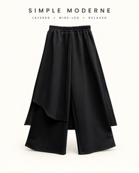 Simple Moderne Layered Wide Legged Pants-SimpleModerne