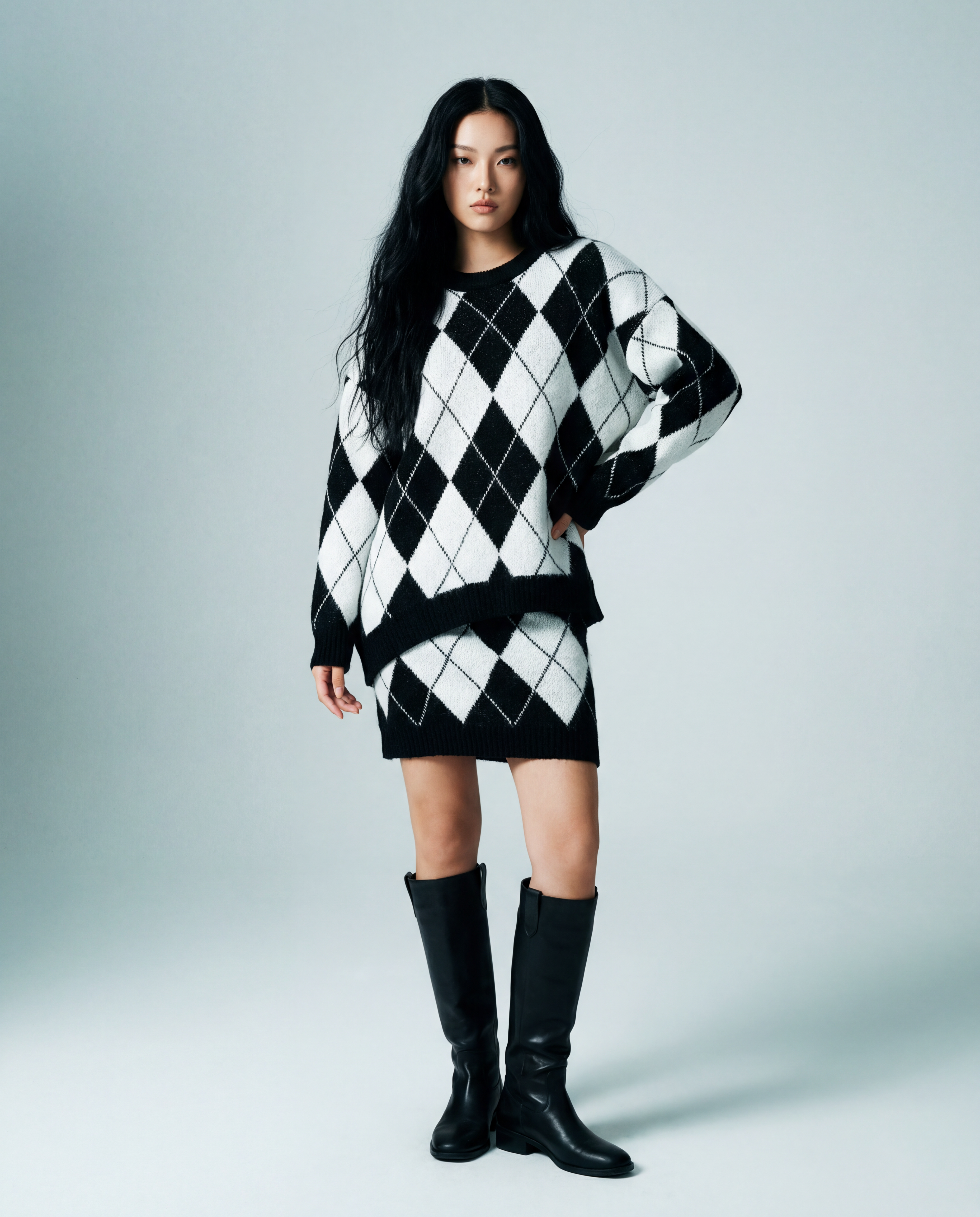 Knitted Pullover & Skirt Set