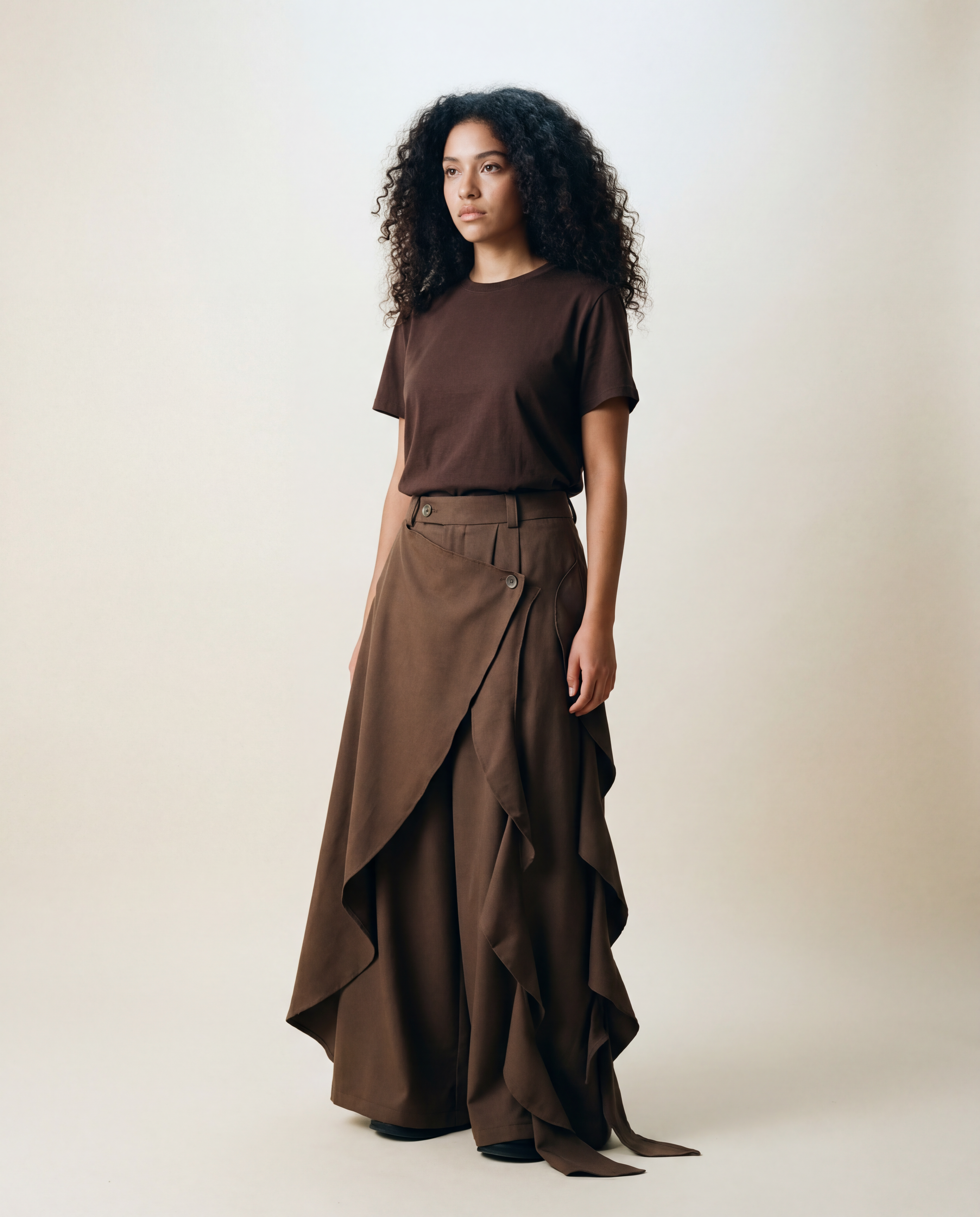 Irregular Draped Trousers-SimpleModerne