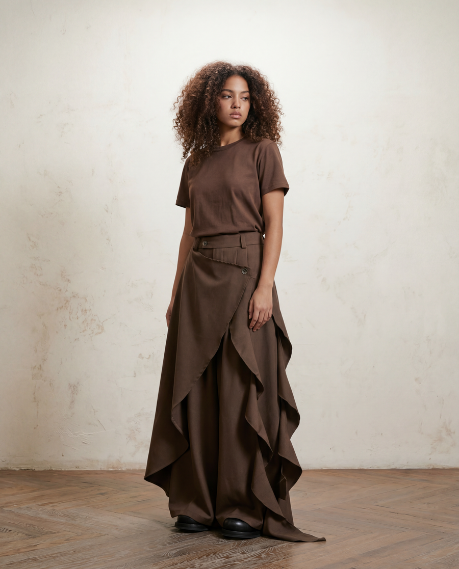 Irregular Draped Trousers-SimpleModerne