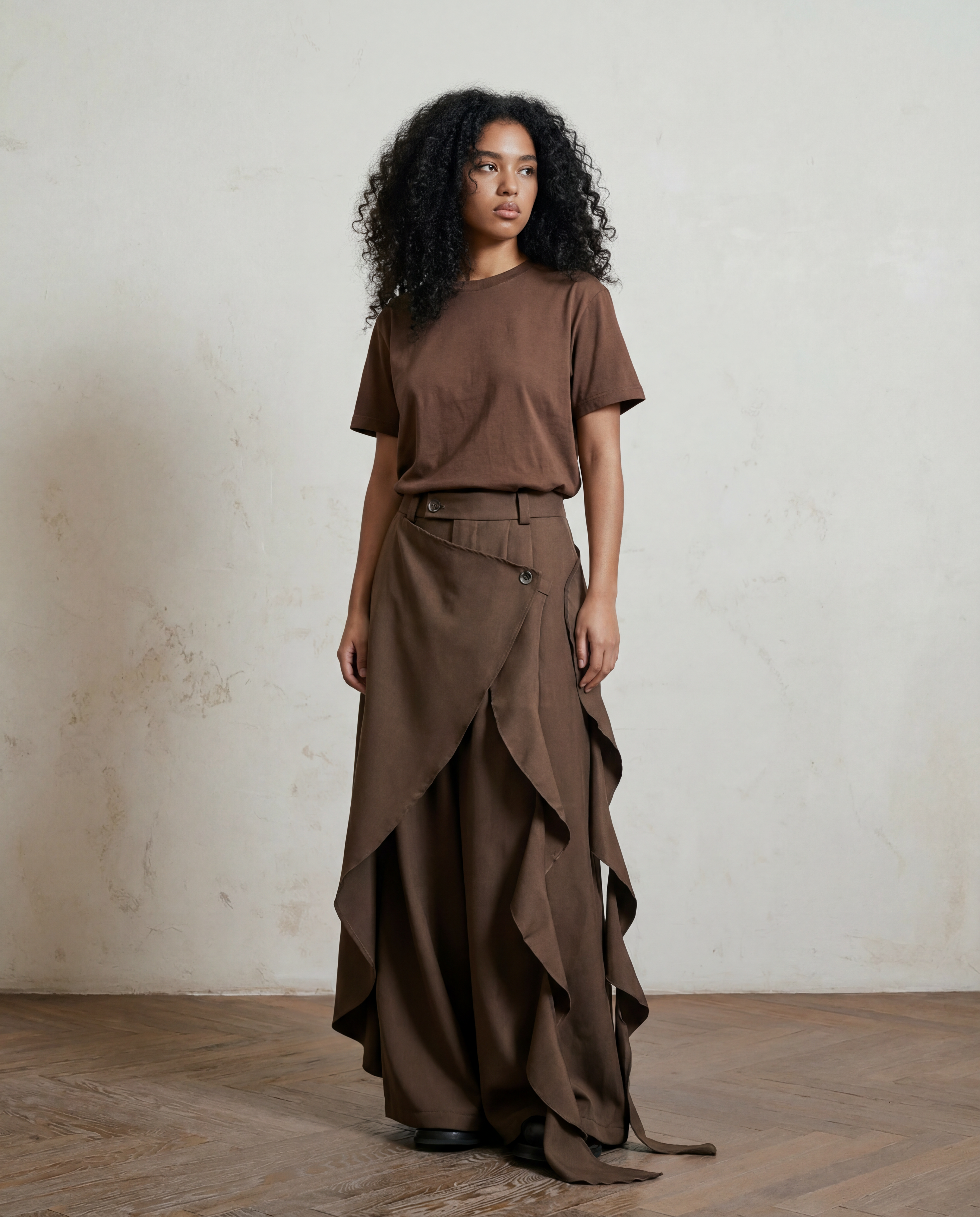 Irregular Draped Trousers-SimpleModerne