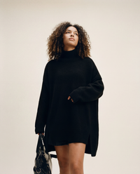Oversized Turtleneck Knit Sweater-SimpleModerne